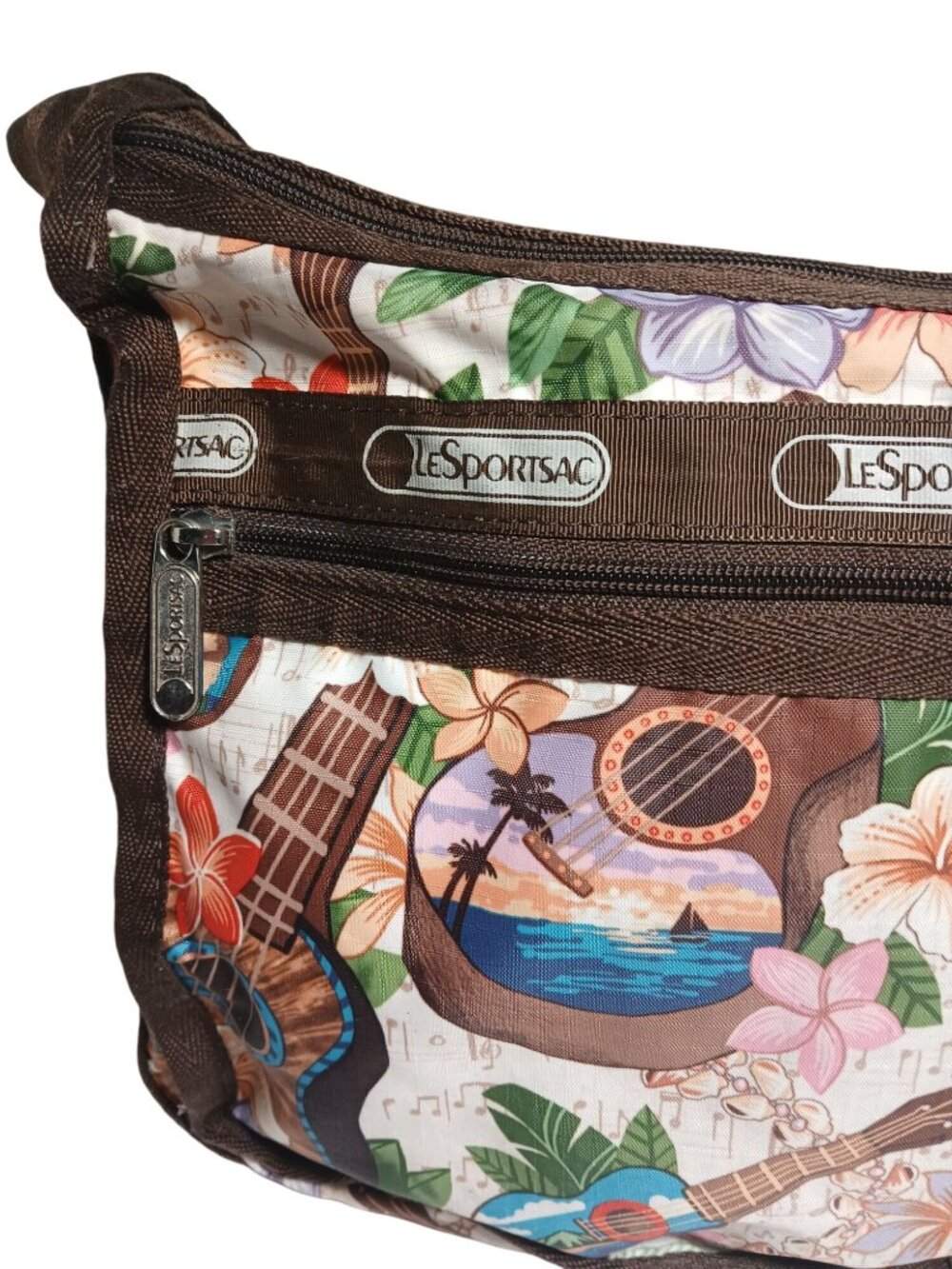 LeSportsac Deluxe Everyday Crossbody Bag Guitar Mele Ukulele Vacation Resort - Picture 7 of 16